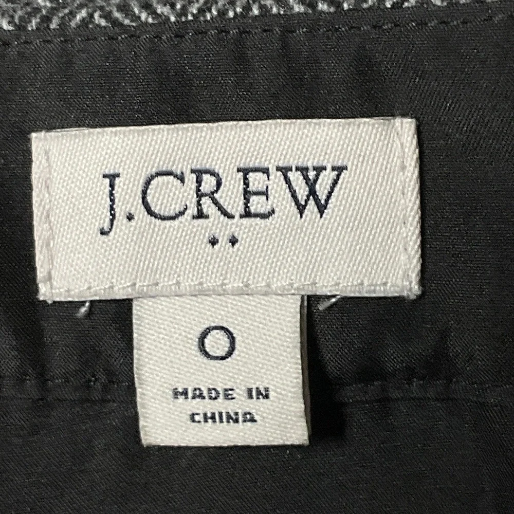 J.Crew Mini Skirt Women 0 Grey Wool Herringbone A-Line Pocket Preppy Tweed